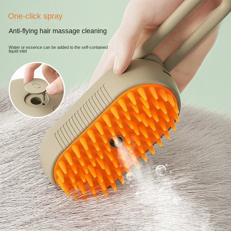 The Steamy Pet Brush 3-in-1 Groomer and Deshedder