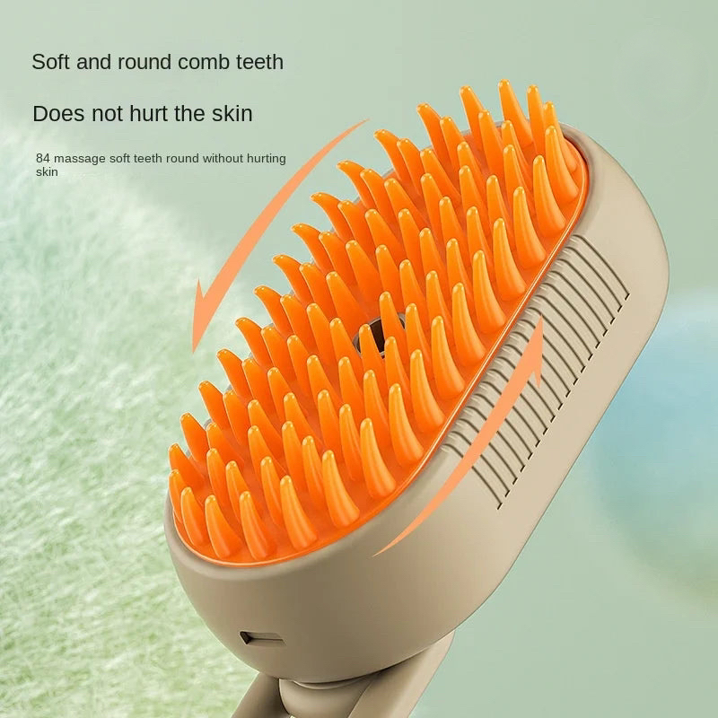 The Steamy Pet Brush 3-in-1 Groomer and Deshedder