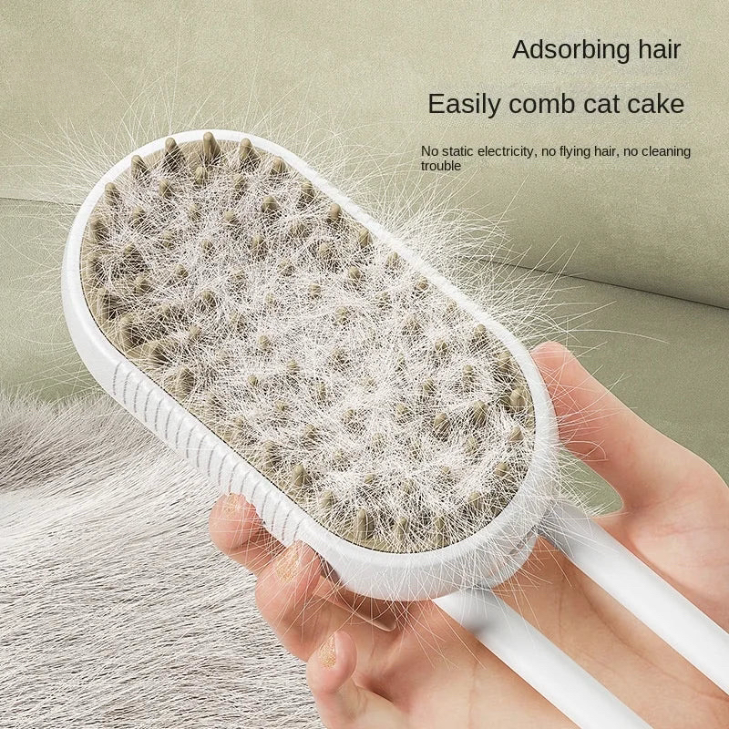 The Steamy Pet Brush 3-in-1 Groomer and Deshedder